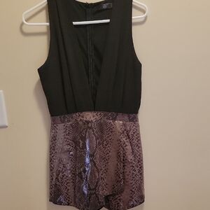 Black and Brown Snake Print Romper